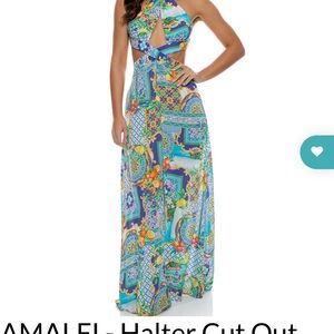 marici maxi dress green Kelly Green Halter Maxi Dress
